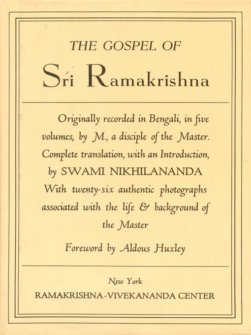 Title details for Gospel of Sri Ramakrishna by Swami Nikhilananda - Available